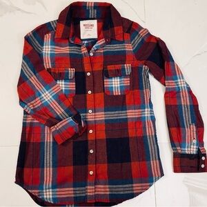 Mossimo Supply Co. Women’s Red & Blue Plaid Button-Down Shirt